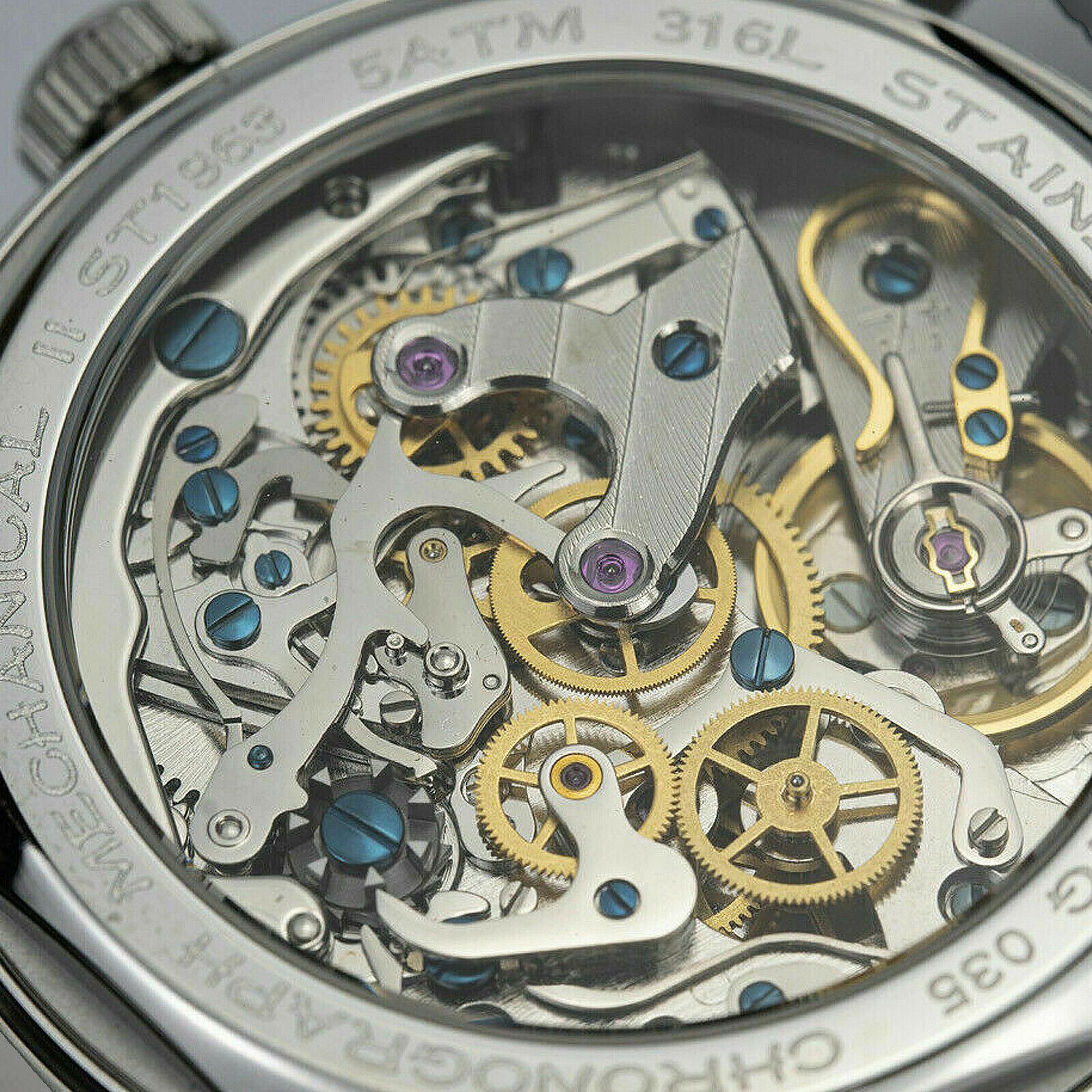 Pre-owned Sugess Chrono Hertiage Swanneck Milan Mesh Chrono Watch Seagull 1963 Supank020sn