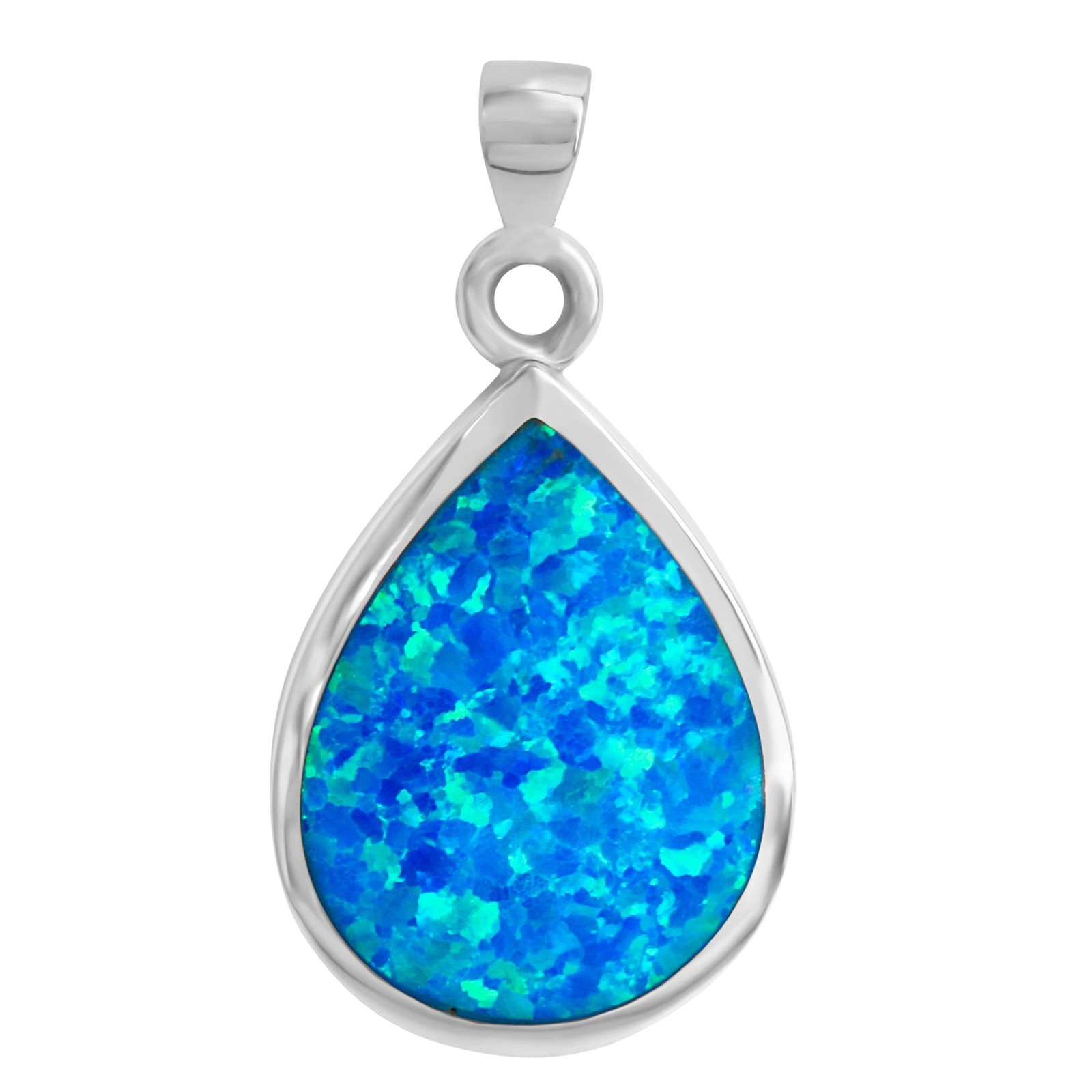 F925/- Sterling Silber synth. Opal blau