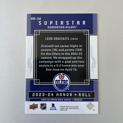 2023 Upper Deck Series 1 #HR-34 Leon Draisaitl Honor Roll