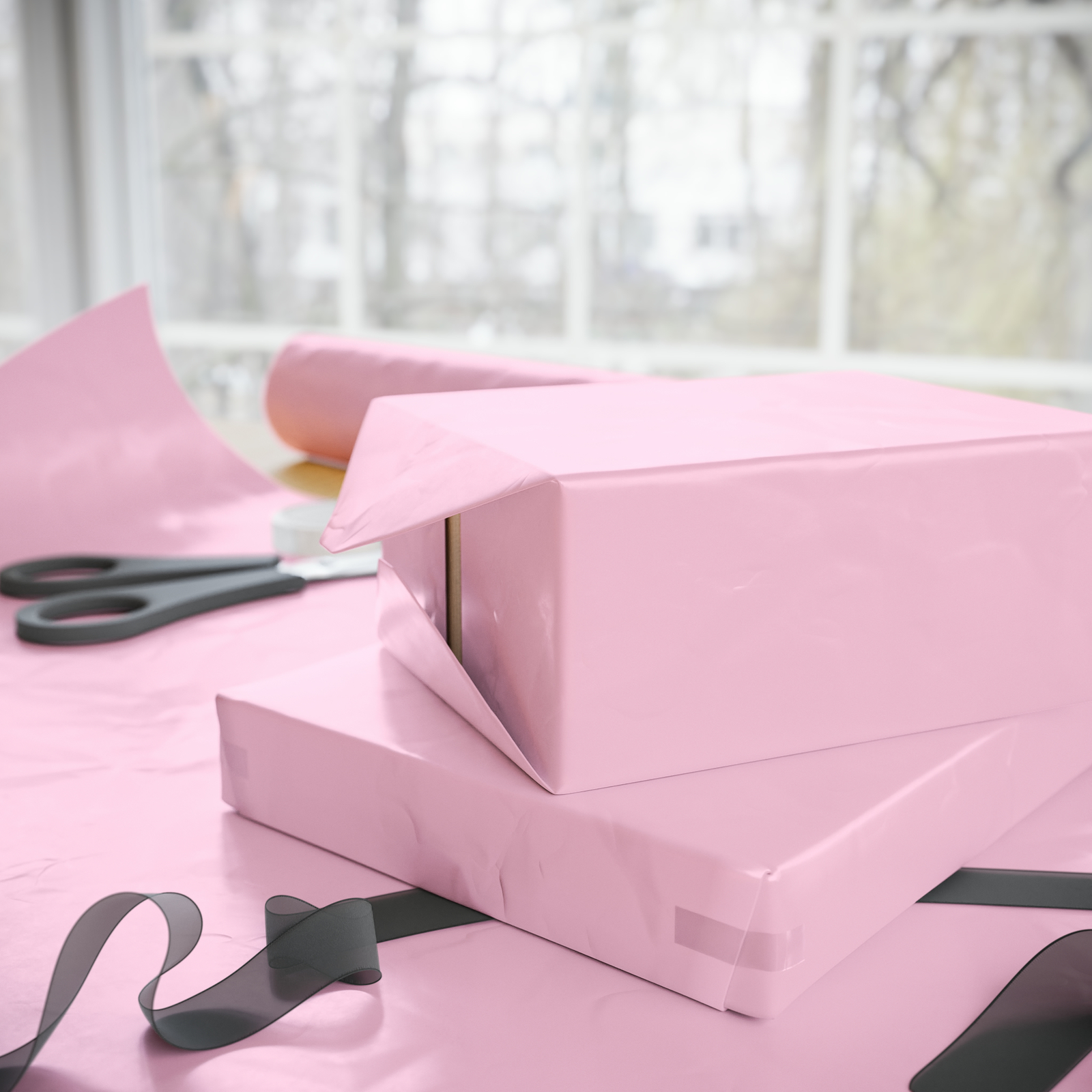 Roll, Solid Pink Gift Wrapping Paper For All Occasions