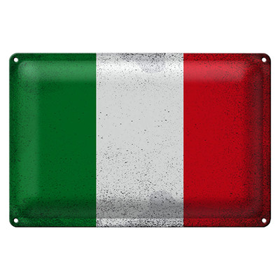 Blechschild Flagge Italien 18x12cm Flag of Italy Vintage