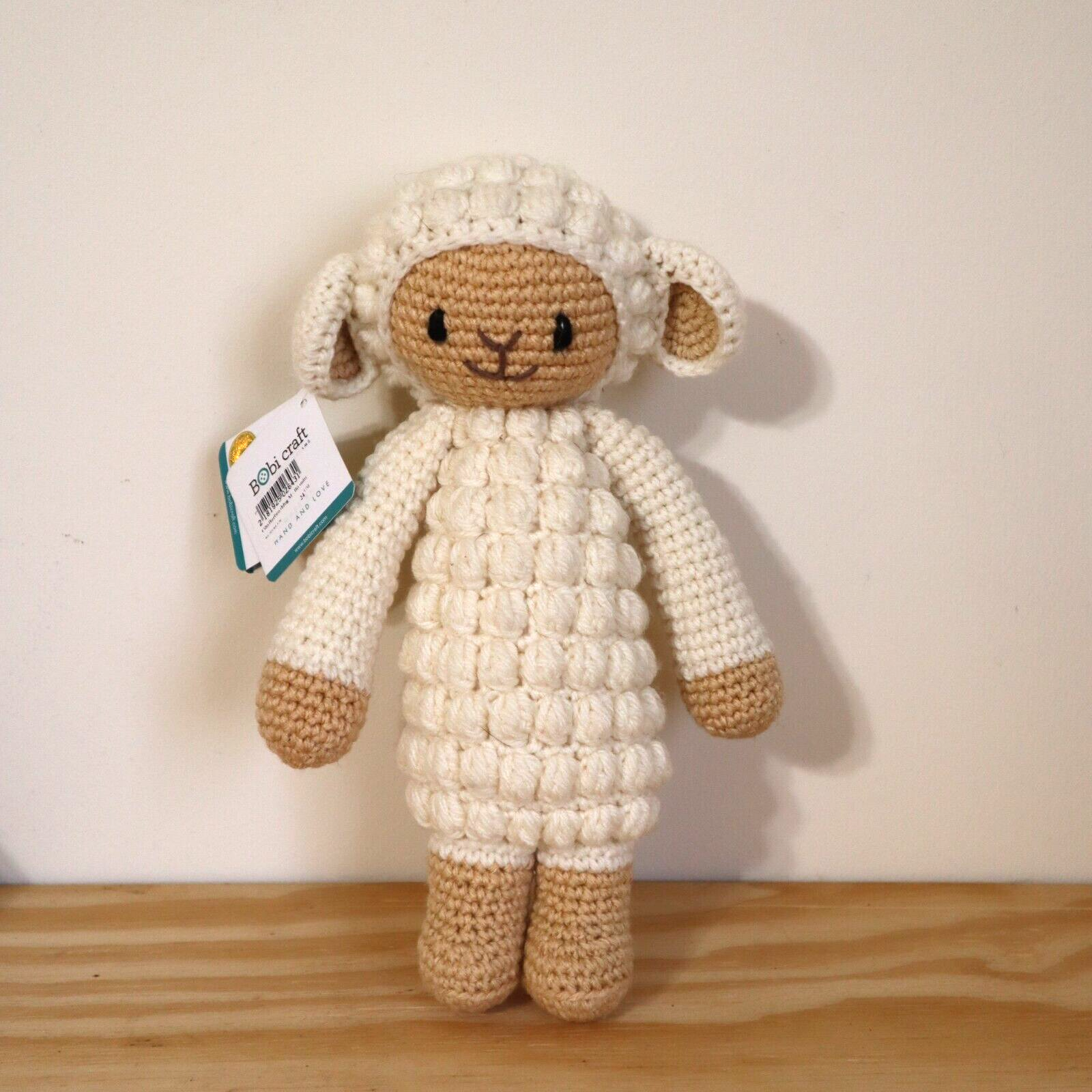 ◆KOMOREBI MUSEUM◆ Handmade 3way lace lamb shearling long b Big Eyed Sheep. Darling Figurine. Farmhouse Easter Decor