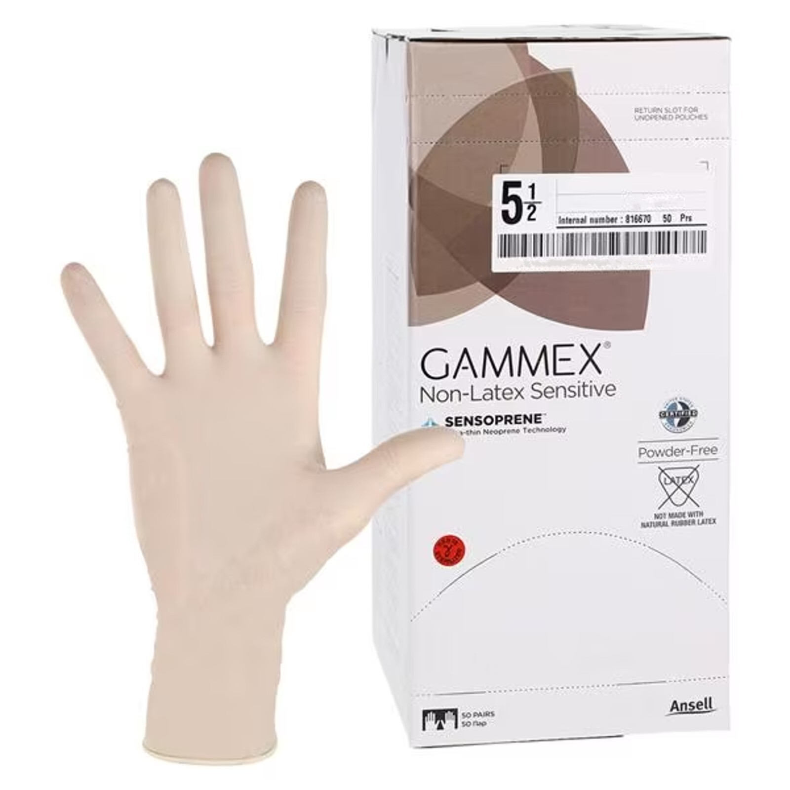 Купить 50 Pairs Ansell Gammex Non Latex Sensitive Sensoprene Gloves ...