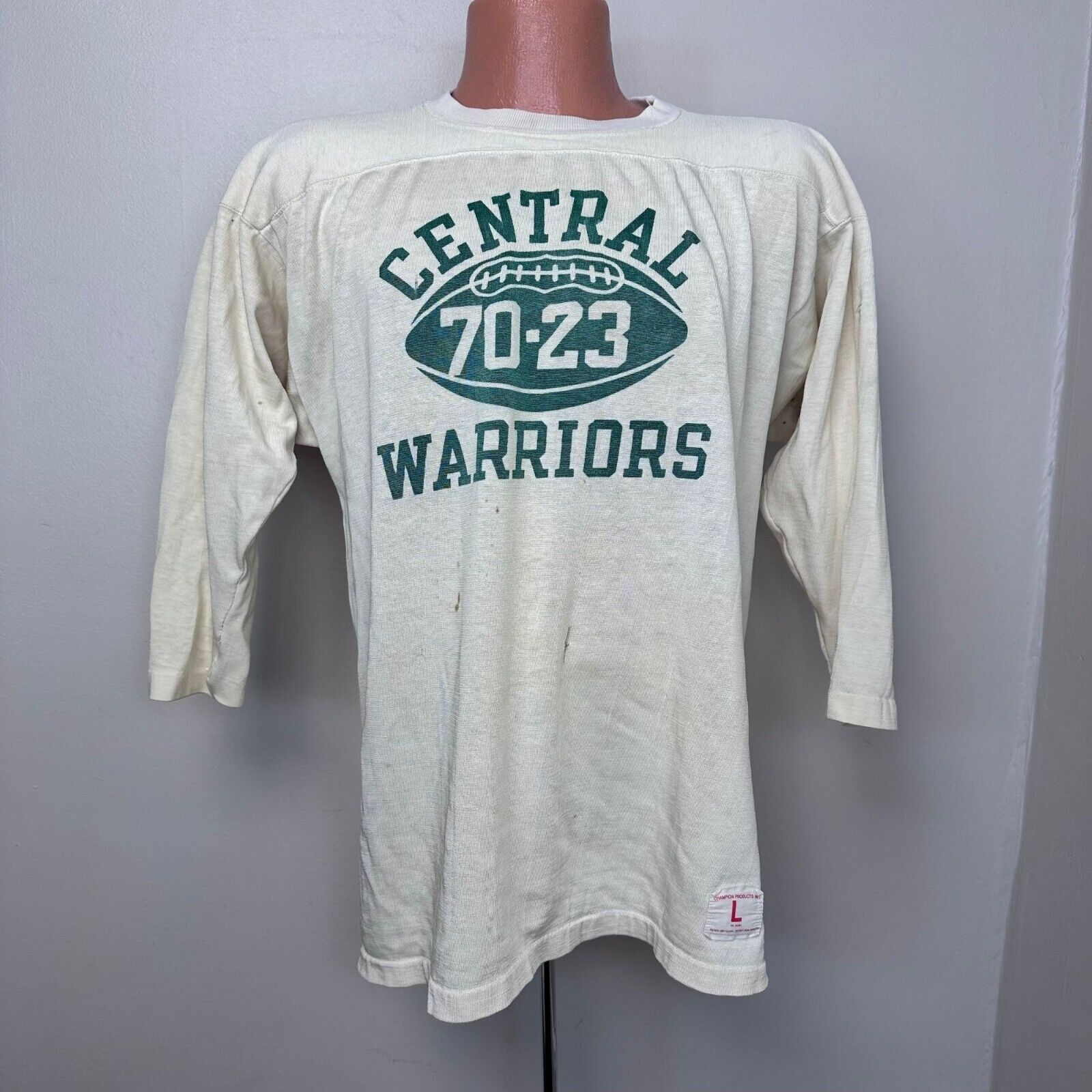 Vintage 1960s Central Warriors Football Jersey 60s Champion Vintage 1960s Central Warriors Football Jersey 60s Champion