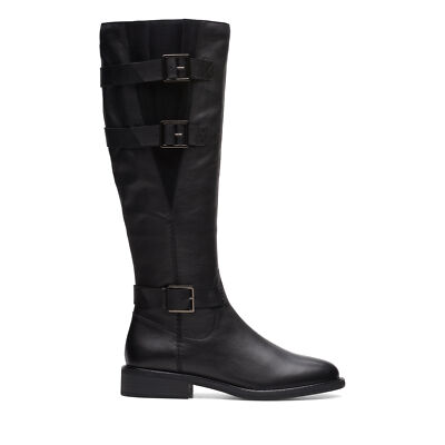 Pre-owned Clarks Women's Cologne Up Black Leather 26174773