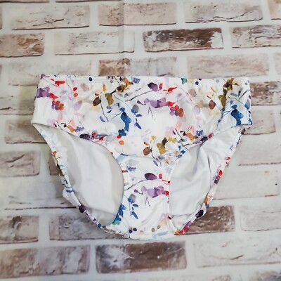 venus bikini bottom Size 8 Floral Print Wgite Background NWOT