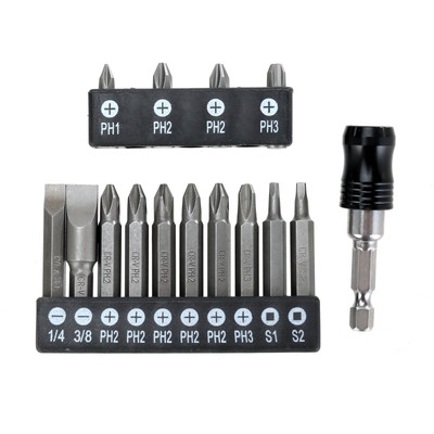Steel Material,Hyper Tough 15 Count Screwdriver Bit Set with Quick Release,