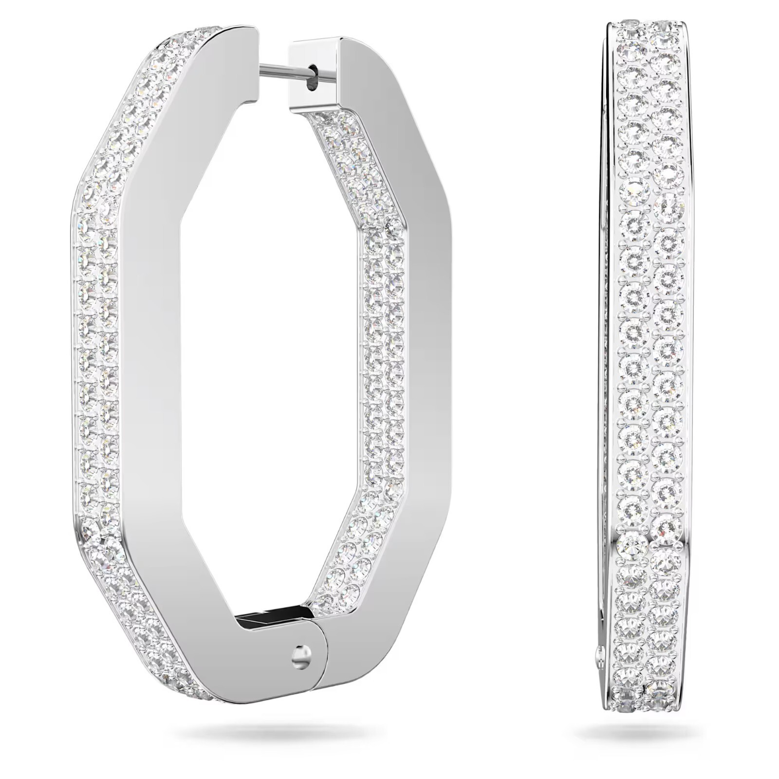 New in Gift Box SWAR0VSKI White Pave Octagon Dextera Hoop New in Gift Box SWAR0VSKI White Pave Octagon Dextera Hoop
