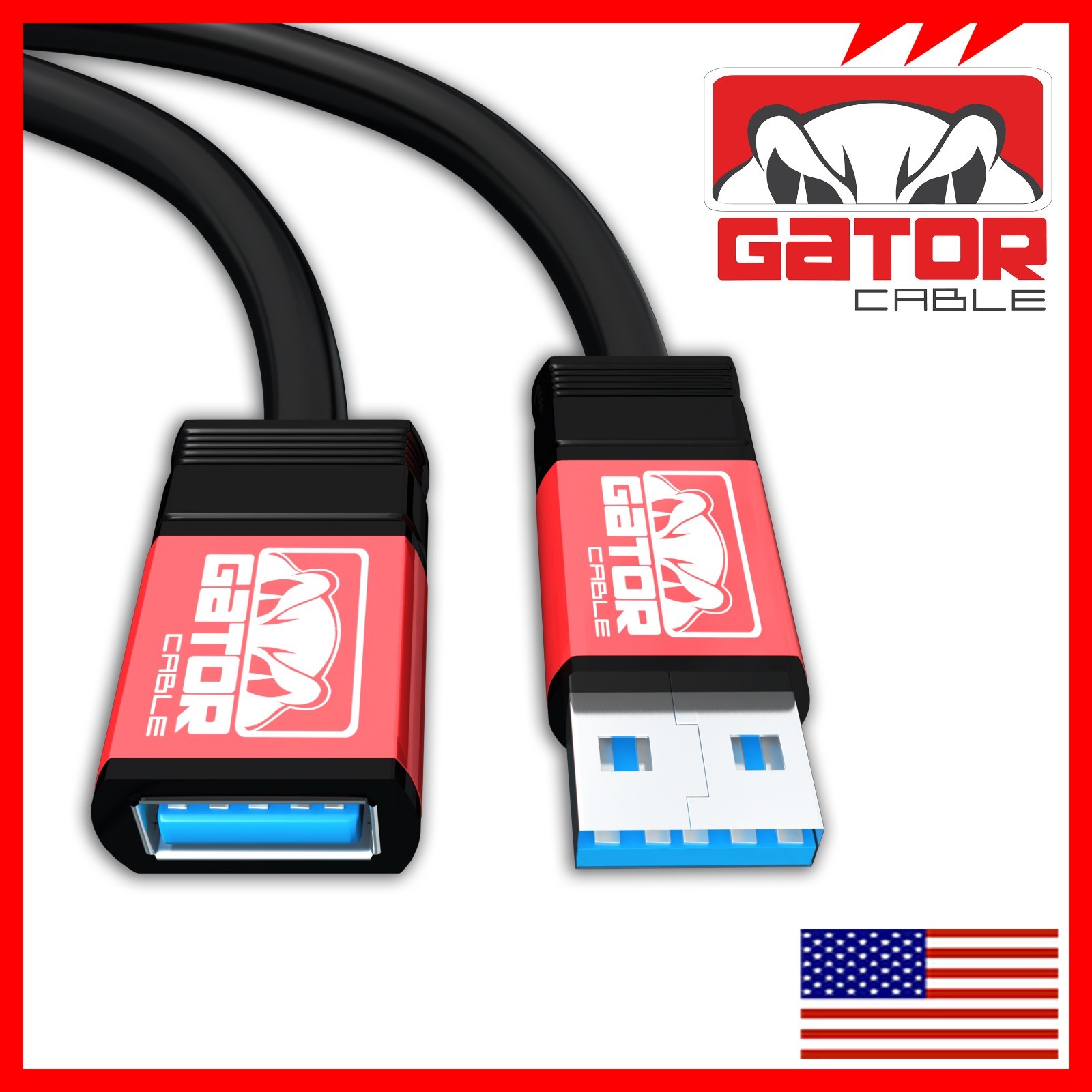USB 3.0 Super High Speed Male A to Female A Extension Cable Cord Metal Case 6FT