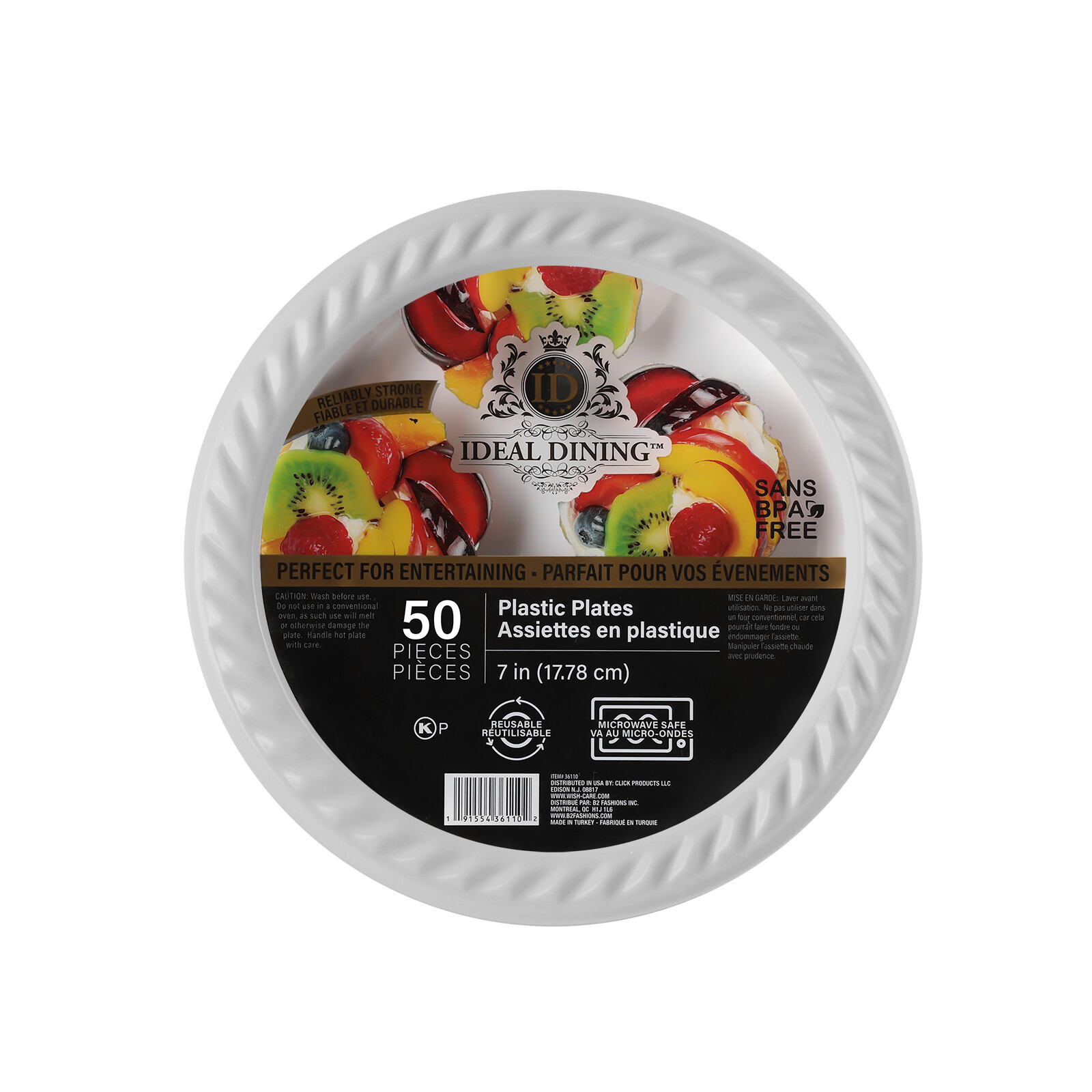 Disposable White Plastic Plates 7" 9" 10"Party Dinner Plates Heavy Duty BPA-Free