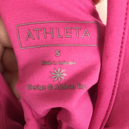 Athleta Tennis Dress Small Pink Built In Bra Ball Pocket Racerback