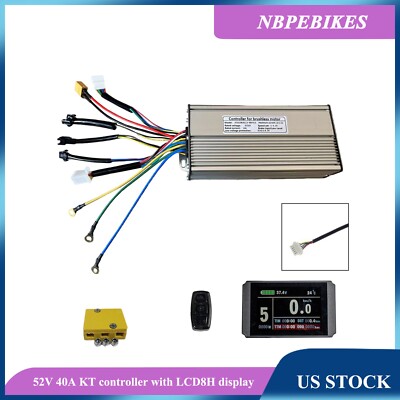 52V 40A KT 12FET BLDC Sine wave Controller + LCD8H Display for 1500W-2000W motor