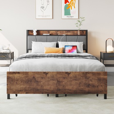 With Usb Charging, Storage Headboard, & Dual Drawers