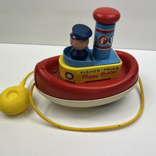 Fisher Price Tuggy Tooter 1967 Pull Behind Toy With Air Pump