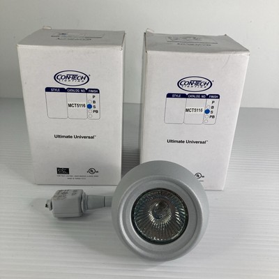 Set of 2 Con-Tech Lighting Cylinder Track Light Fixture MCT5116