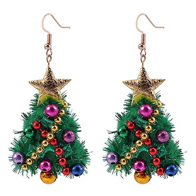 Women Jewelry Earrings Christmas Tree Bell Earrings Xmas Holiday Party Earrings