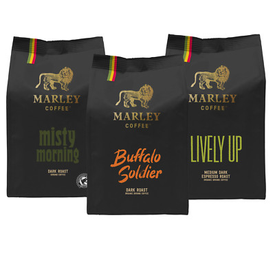Marley Coffee Dark Roast Bundle - Buffalo Soldier, Misty Morning, Lively Up