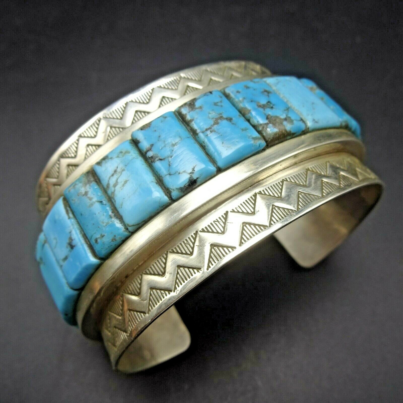 PHILLIP MORSE Sterling Silver KINGMAN TURQUOISE Cobblestone