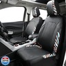 Flying Banner Synthetic Leather car seat Covers Full Set Front and Rear Bench Fashion Easy Installation Cup Holder Free (Black and Colorful Zebra Print, Low Bucket - Full Set)