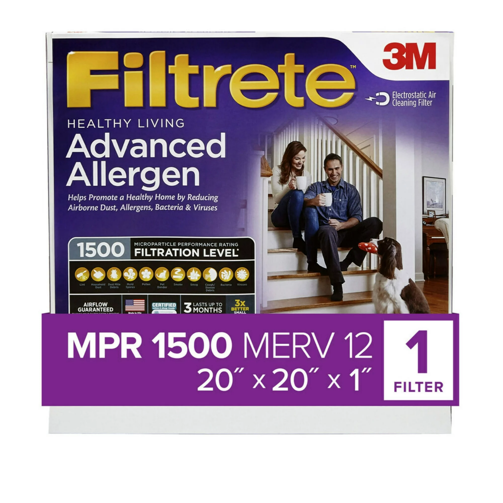 Air Filter, 1500 Mpr, 1 Filter