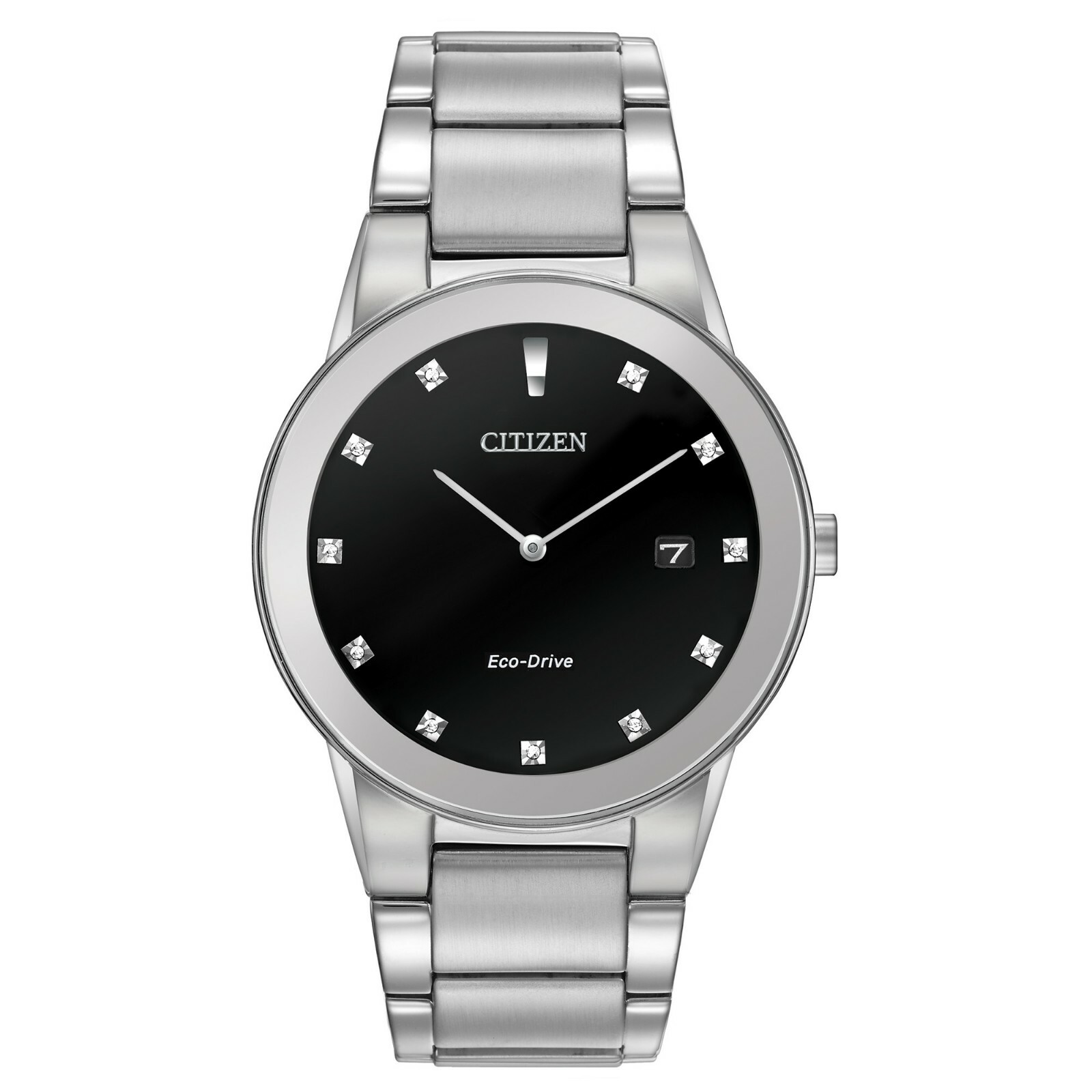 Citizen Eco-Drive Men's Axiom Diamond Accents Silver Watch