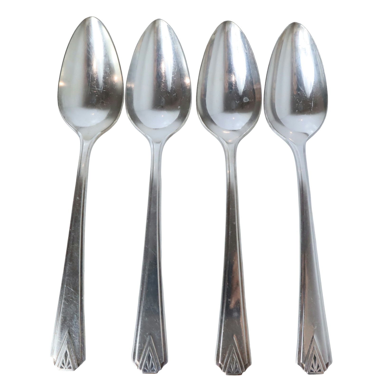 Oneida Community Plate Deauville 1929 Art Deco Silver Plate Teaspoons Set of 4