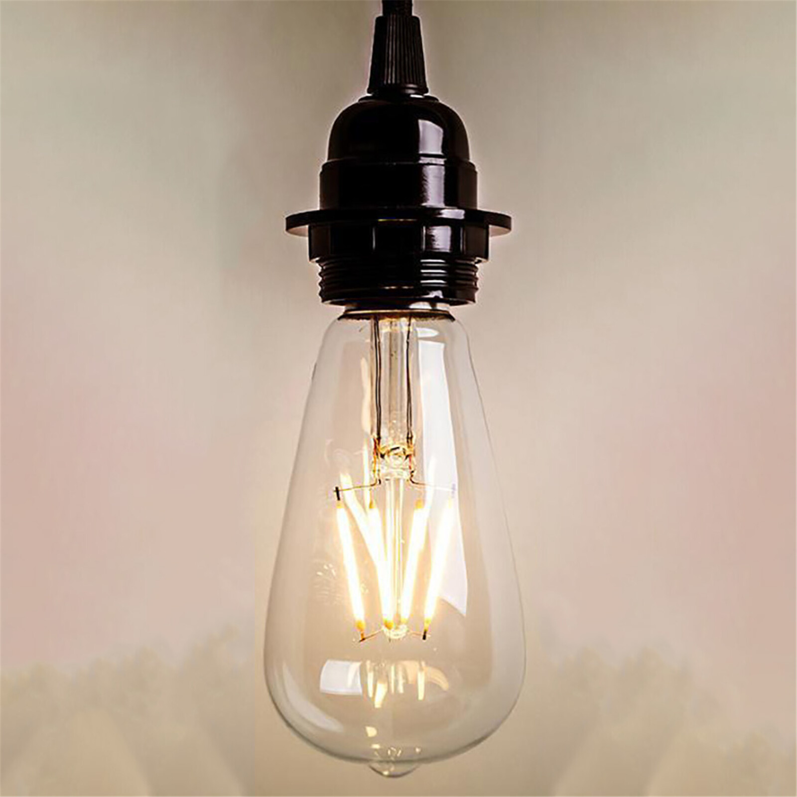 E27 LED Light Bulbs 2W ST64 Clear Glass Edison Bulb for String Light Replacement
