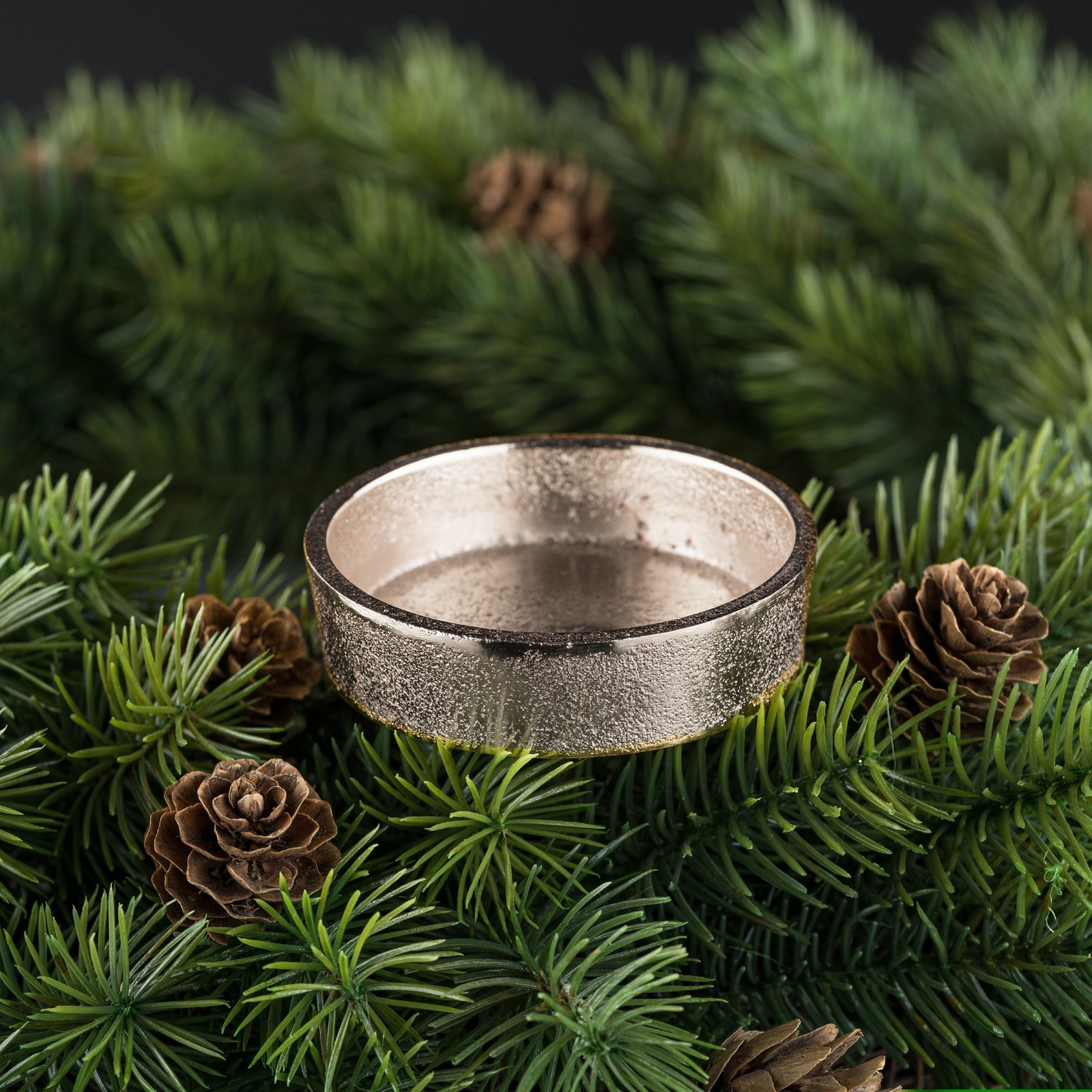Aluminium Kerzenpick, Kerzenhalter, Kerzenteller. Ø 6,5cm Silber