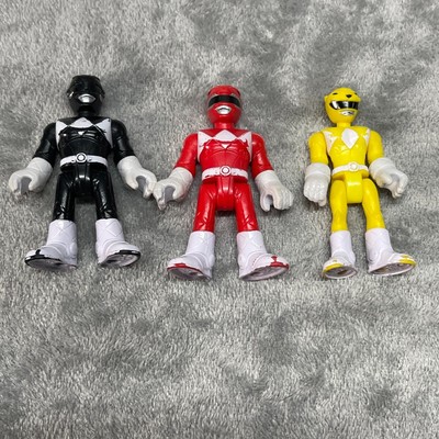 Power rangers imaginext 3 action figure red black yellow ranger lot