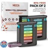 Stackable Daily Pill Organizer - 2 Pack, 4 Times a Day Weekly Medication Reminder - Premium Weekly AM/PM Pill Box with 7 Individual Stacking Cases, a Everyday Medicine Organizer for Vitamins