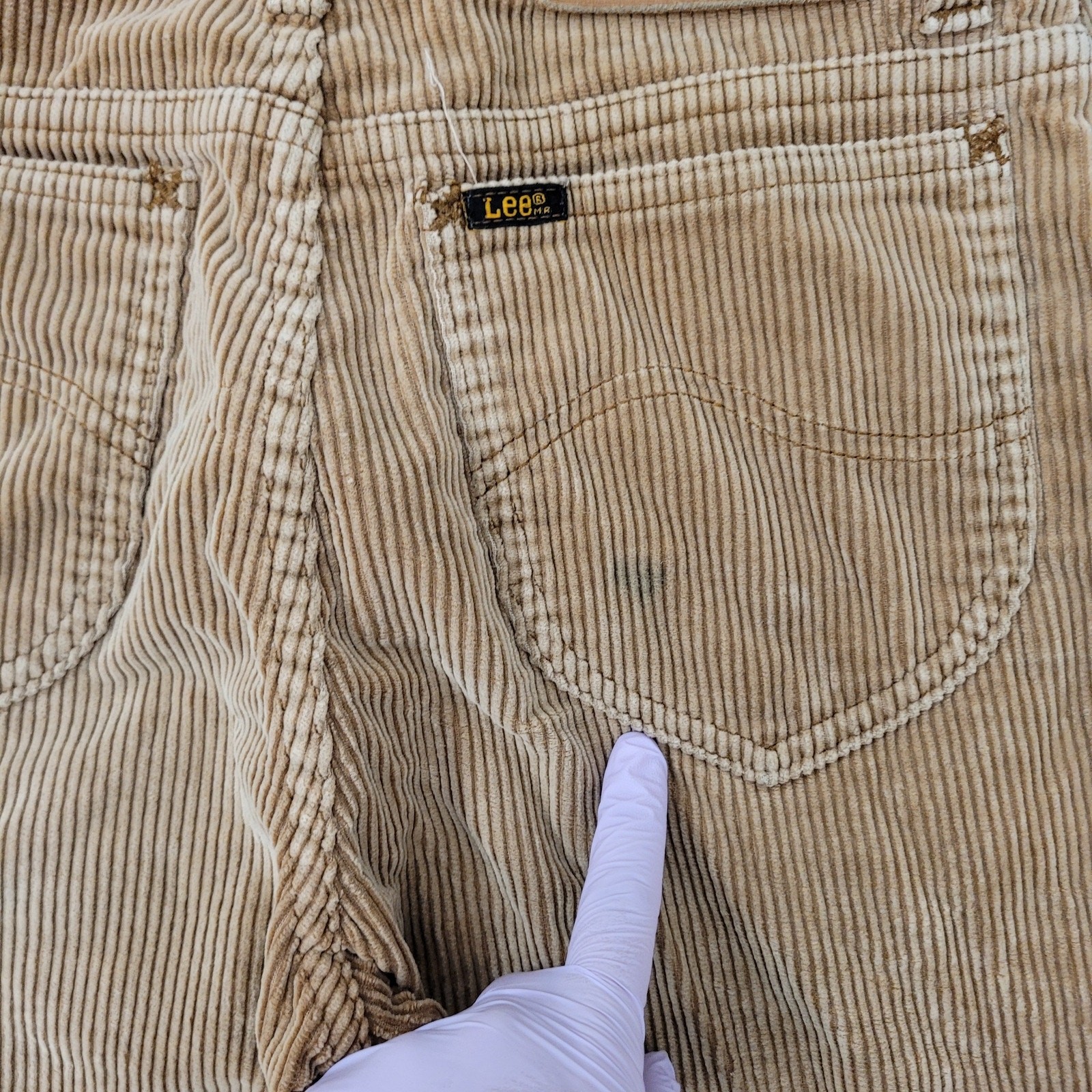 Vintage 80s LEE Corduroy Pants Womens 2/3 26x27 Khaki Brown