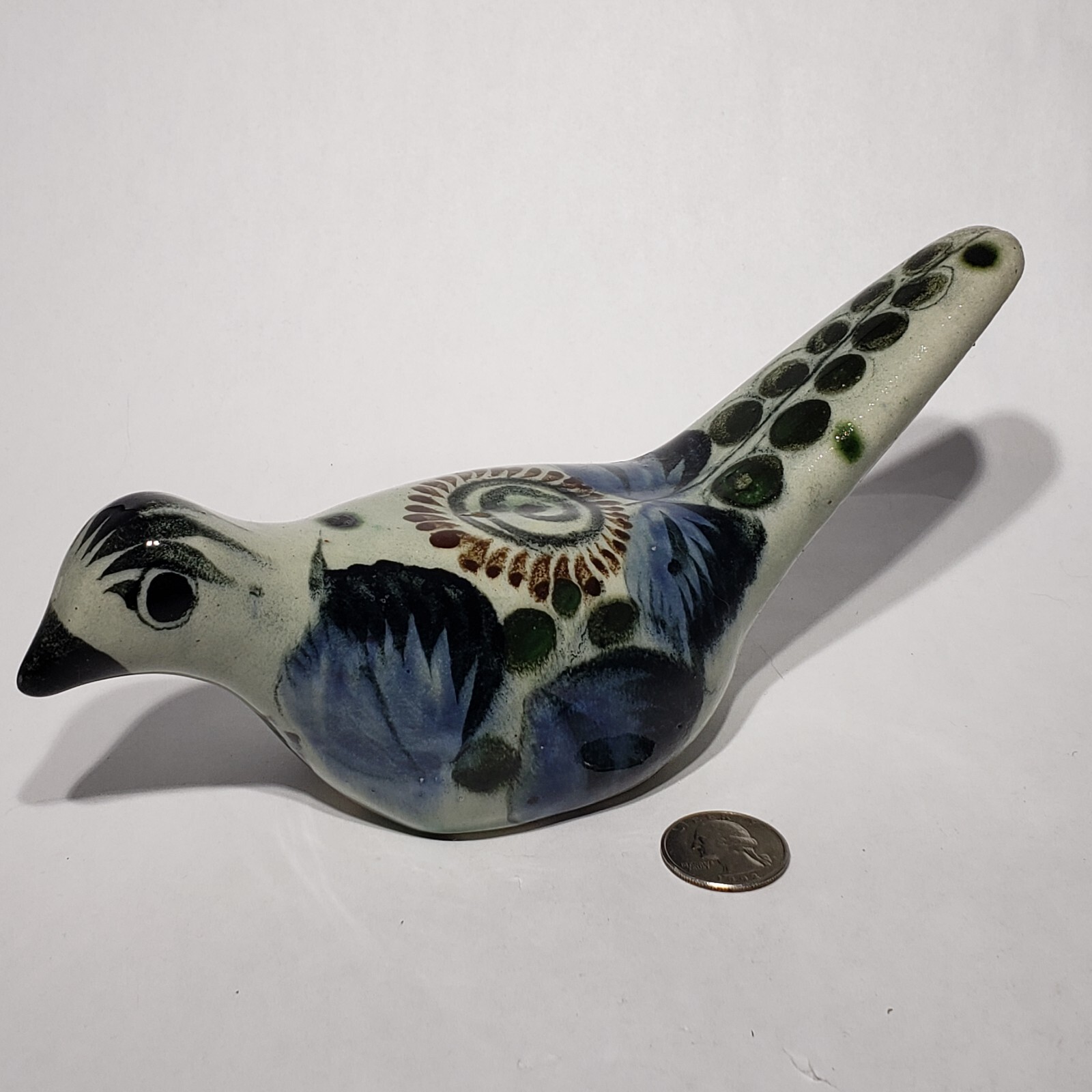 工芸品 Tonala pottery bird Tonala Mexican Pottery Bird 8x4