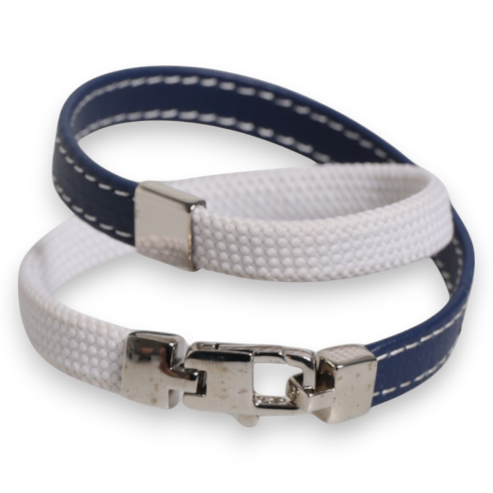 柴*犬様 DOLCE&GABBANA レザーブレスレット DOLCE & GABBANA Bracelet Leather Trimmed DG Engraved Silver