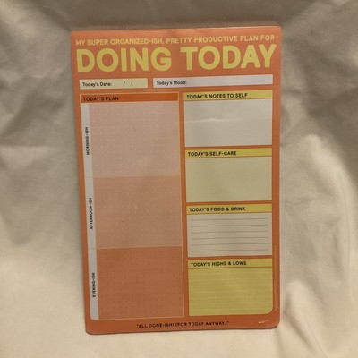 Doing Today Notepad by Knock Knock to do list orange yellow productivity