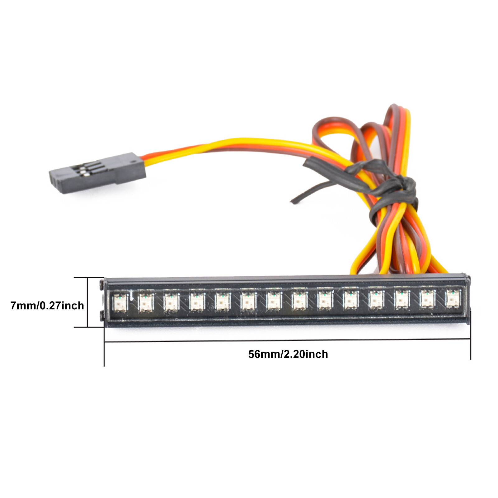 RC Light Bar 8 Light Modes Roof Lamp 44mm/56mm For 1/24 AXIAL SCX24 C10 JLU