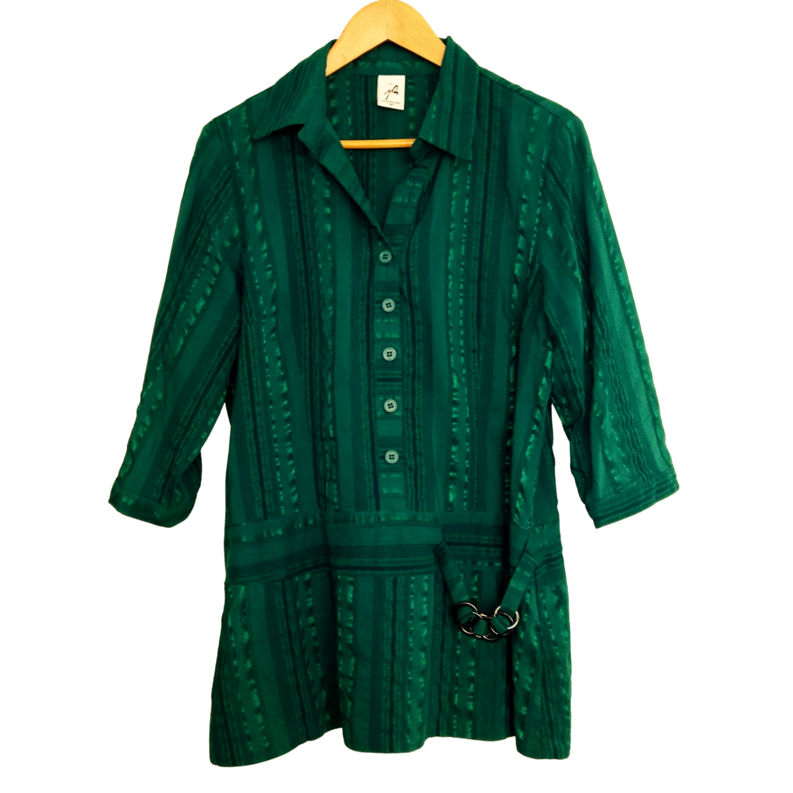 Chemisier Tunique Vert Jacqueline Riu Taille 46 - Manches 3/4, Col, état Impeccable Occasion