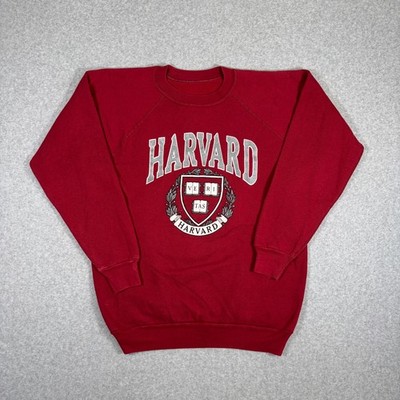 Vintage Harvard Sweatshirt Mens Large Red Raglan Sleeve Crewneck Pullover