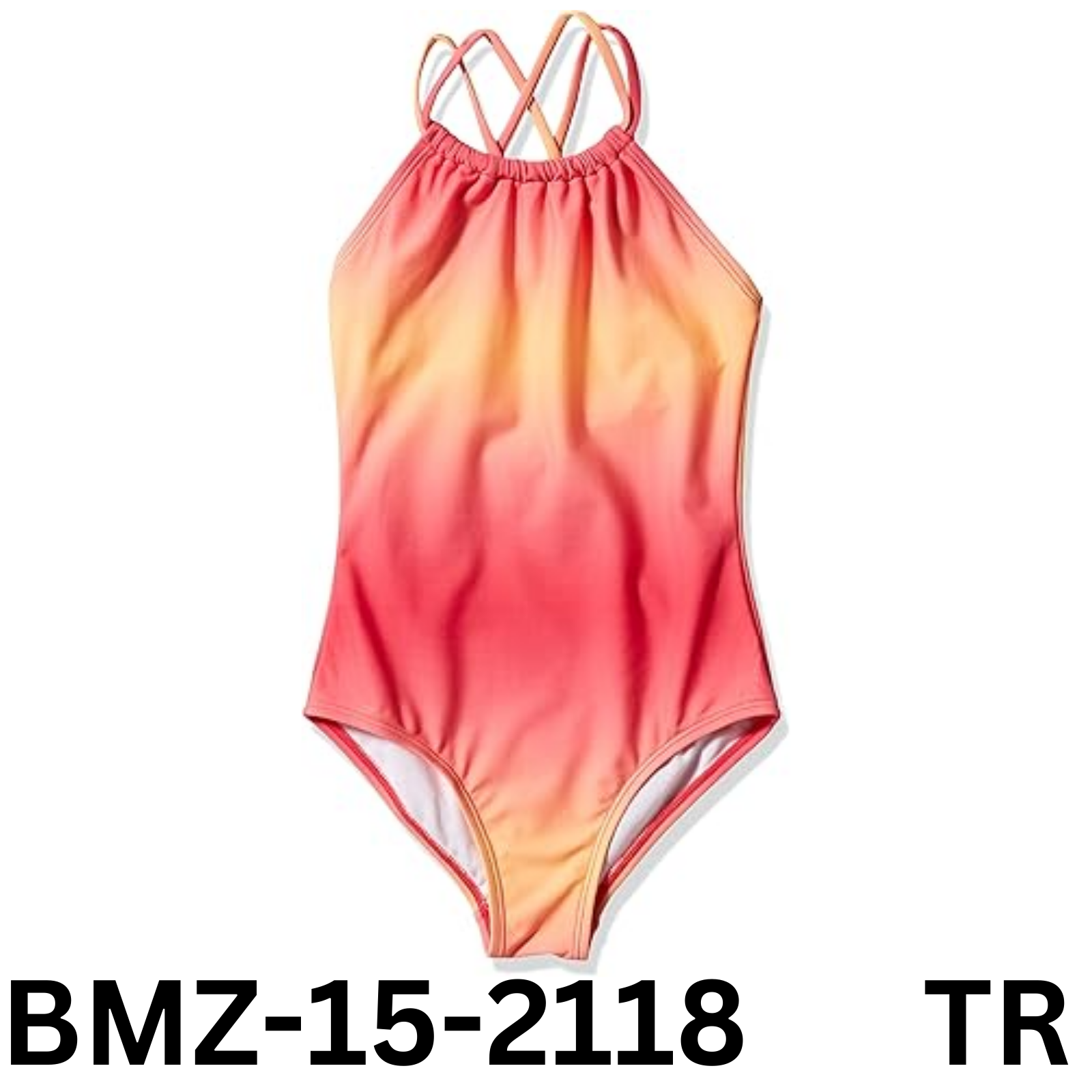 Kanu Surf Girls' Jasmine Beach Sport Halter One Piece Swimsuit, Janie Coral, 14