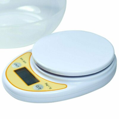 Compact 5Kg /11lbs Digital Kitchen Diet Food Scale - Removable Bowl New
