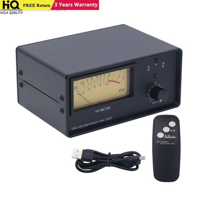 VU102 2 In 1 Out/1 In 2 Out Amplifier Speaker Selector Switch Box VU Level Meter