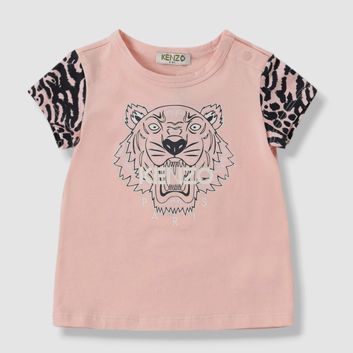 80's kenzo ハーフジップコットンニット ギャルソン ヨージ $80 Kenzo Baby's Girls Pink Striped Tiger Logo T-Shirt Top