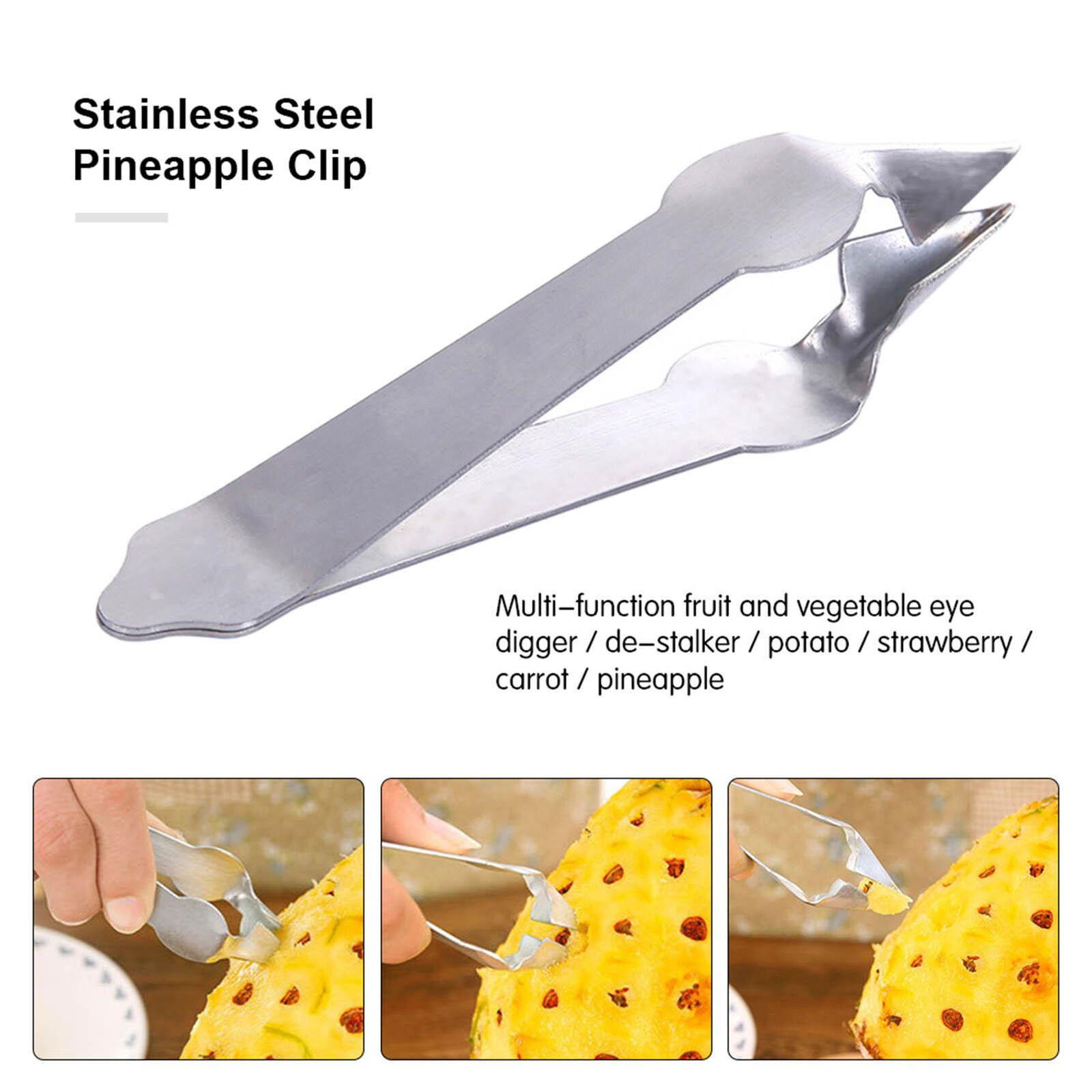 5pc Pineapple Corer Slicer Cutter Eye Peeler Fruit Stainless Steel V Shape Tools