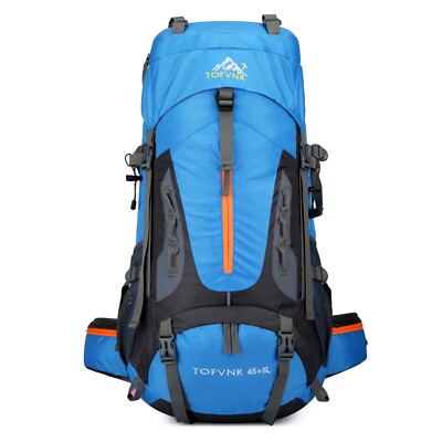 60L Camping Hiking Backpack with rain cover, Waterproof Backpack for Men Women