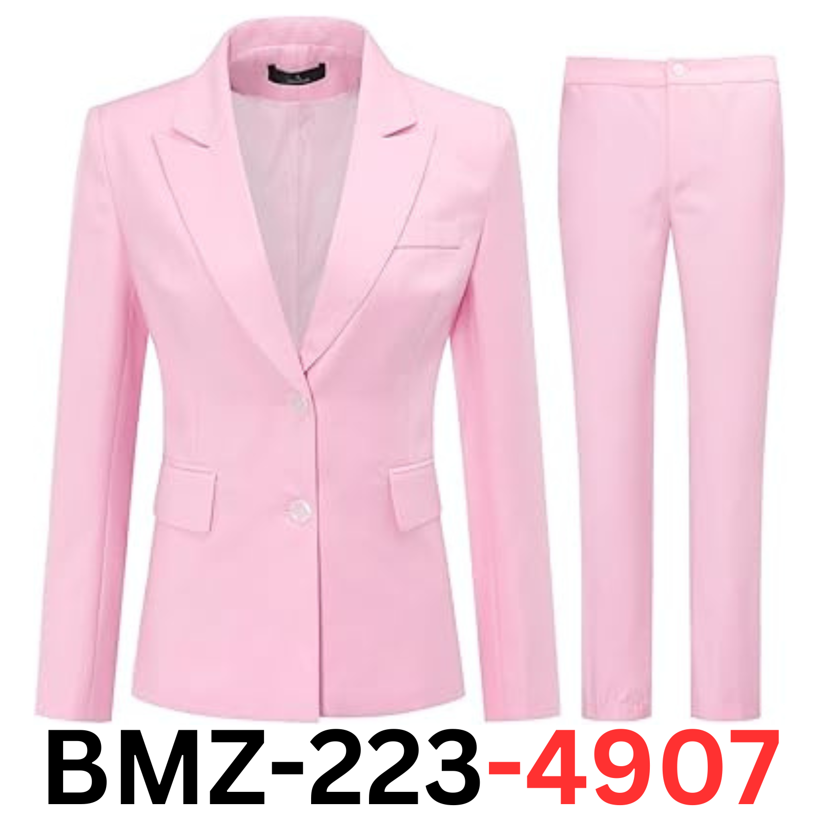 YUNCLOS Women's 2 Piece Office Work Suit Set Two Button Blazer and Pants, Pink L