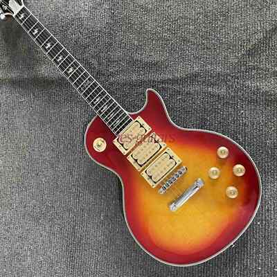 Cherry Sunburst Ace Frehley LP Electric Guitar Flamed Maple Veneer Open Pickup