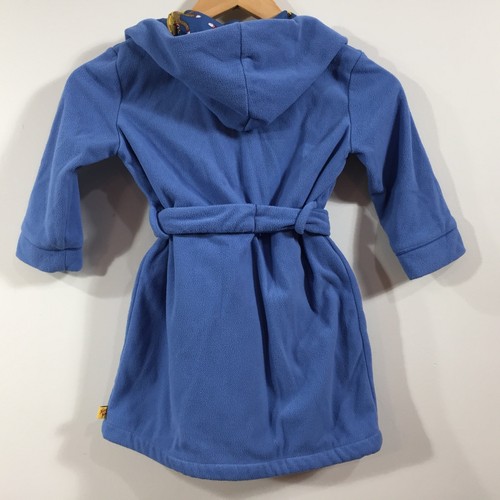 Nick Nora Childrens Toddler Blue Sock Monkey Bath Robe Yellow Bananas Size 3T