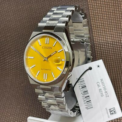 Pre-owned Citizen Nj0150-81z Automatic Stainless Steel Yellow Analog Men's Dress Watch