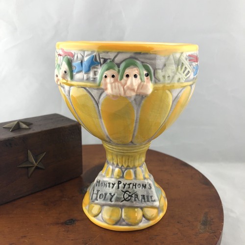 Monty Pythons 3-D Holy Grail Ceramic Goblet Chalice Footed Cup French