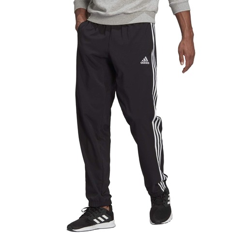 

[GK8980] Мужские брюки Adidas Essentials с зауженными манжетами из ткани с 3 полосками, Черный