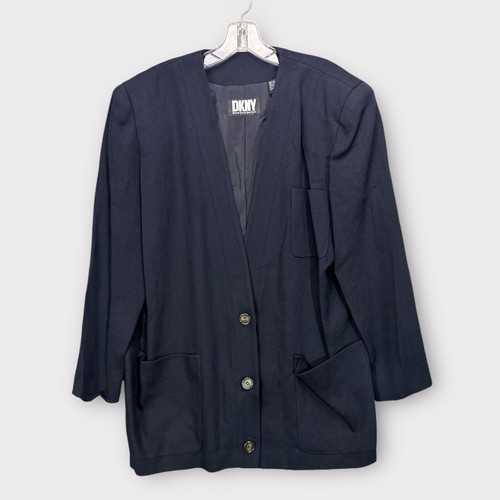 Vintage 90s DKNY Donna Karan Wool Blend Blazer Suit Jacket